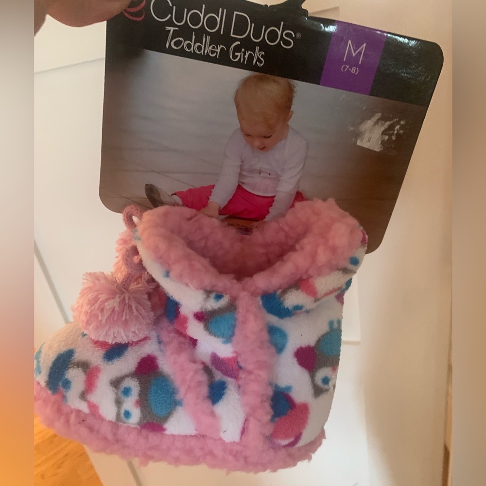 NWT Cuddl Duds Kids Slippers - Pink and Blue
